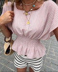 Rosé stripte wrap top