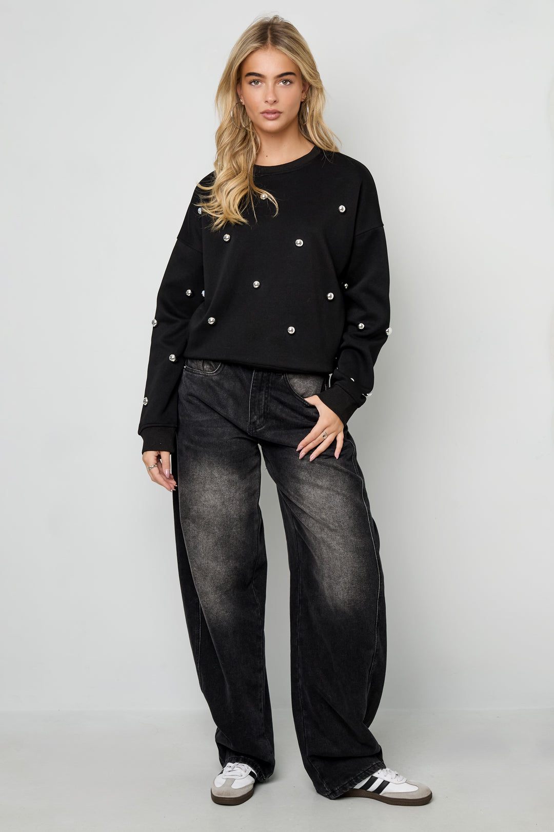 Sweater with studs