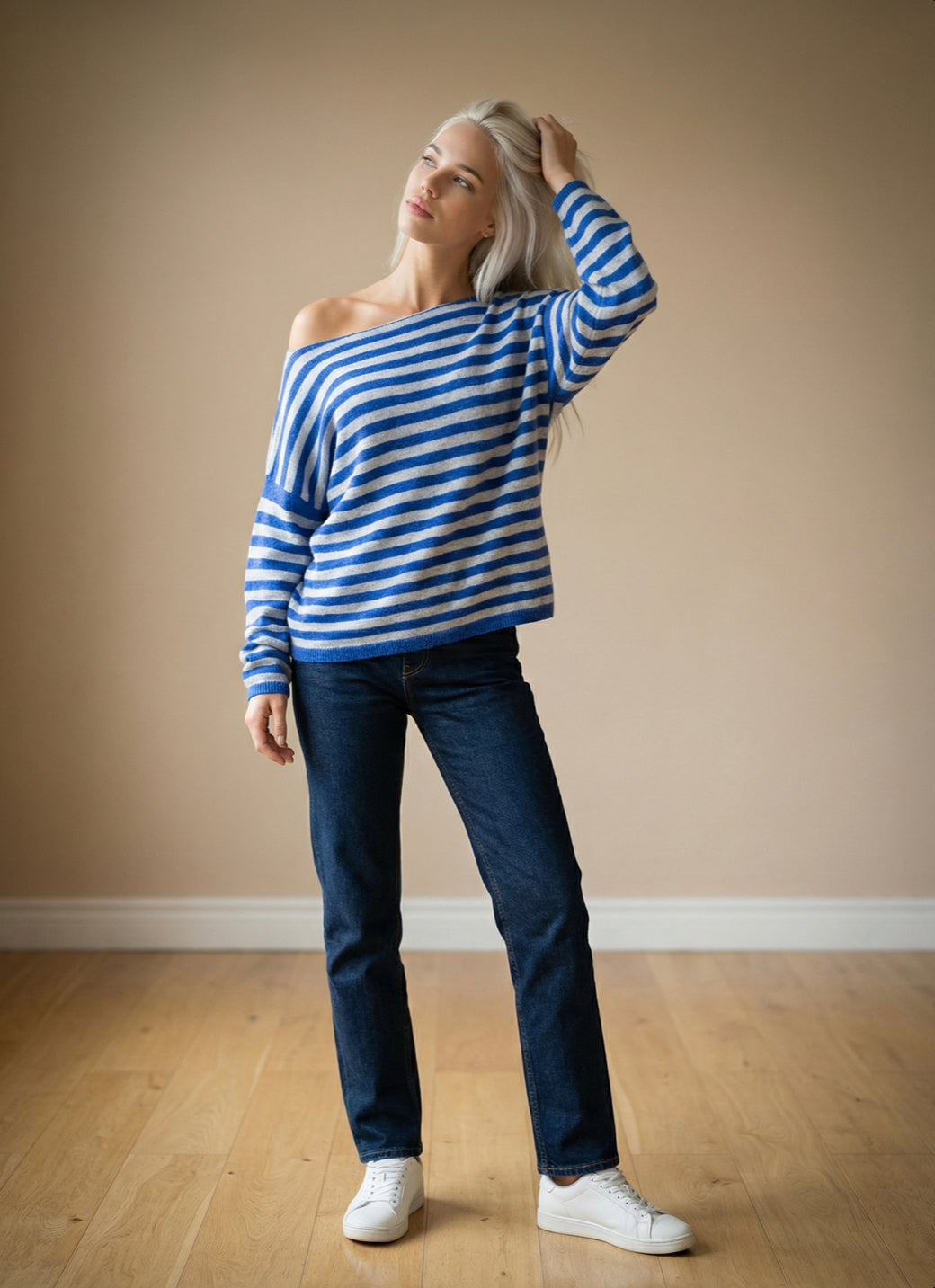 Trui Maya – Luxe Strepen Knit | Taille Unique | Made in Italy