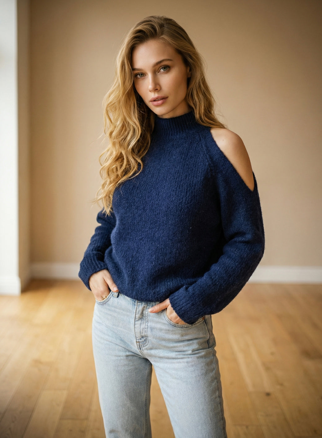 Trui Mila Open Shoulder – Mohair Knit