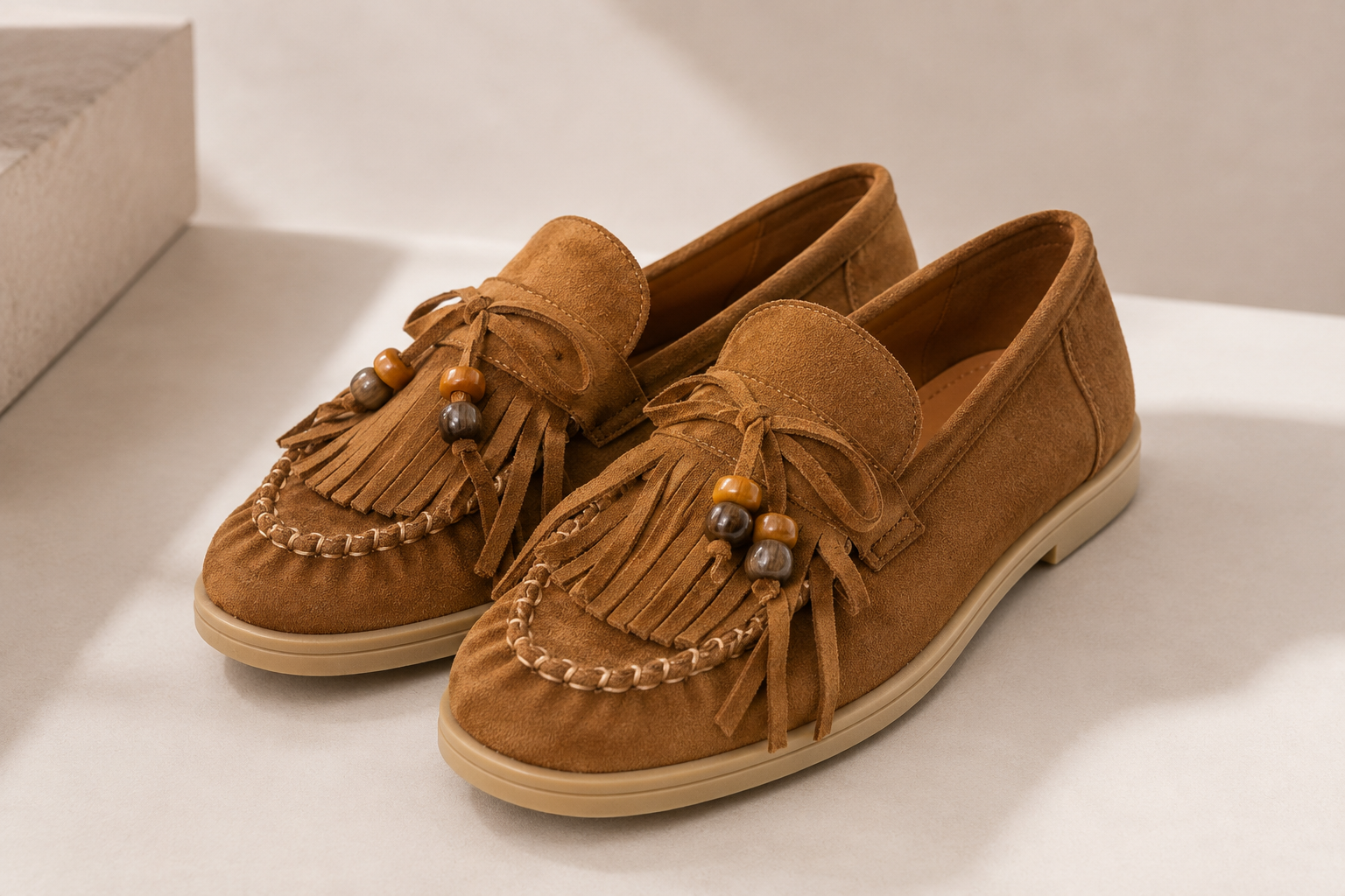 Boho Loafers met Franjes & Kralen – Limited Stock