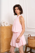 Luna Roze Halter Bubble Jurk