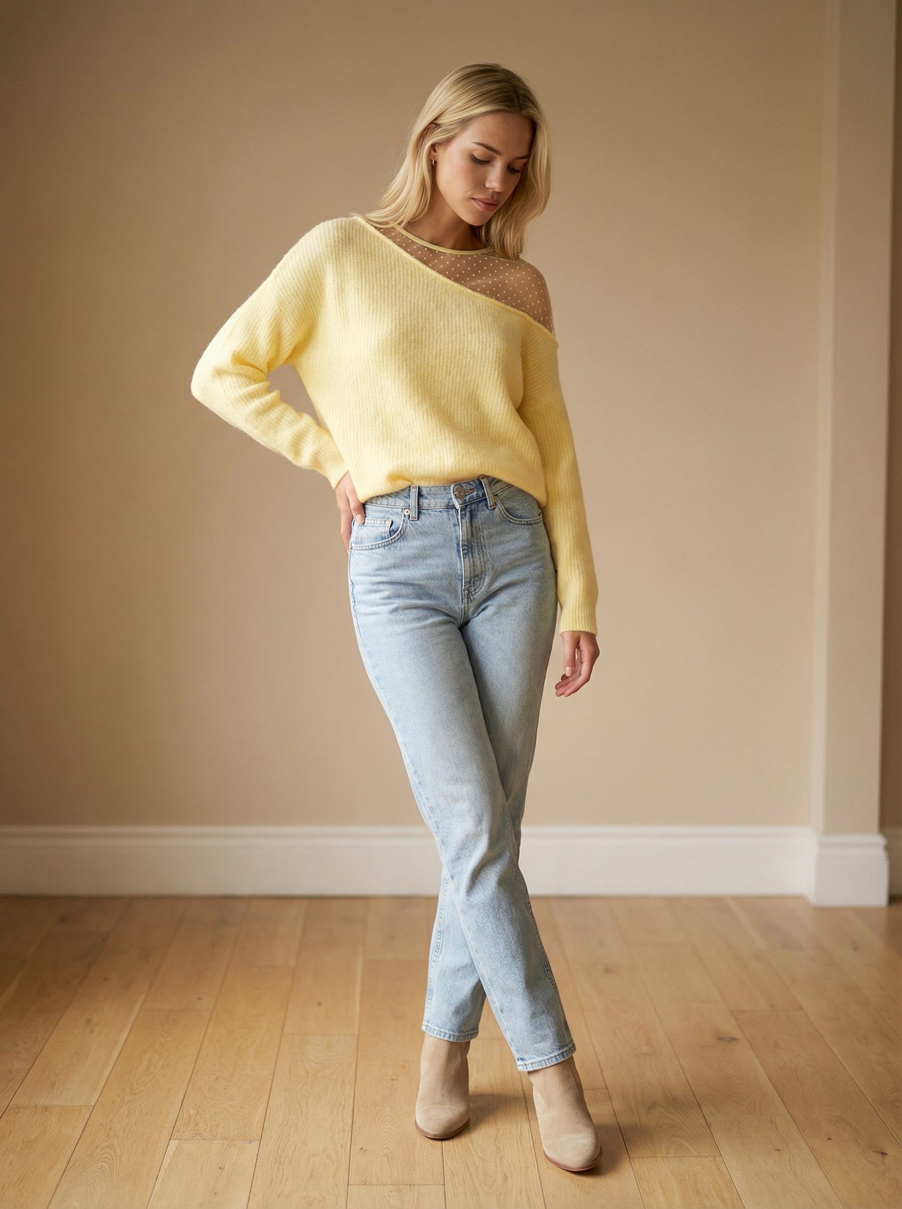 Trui Anna – Taille Unique | Goede Pasvorm met Transparant Detail