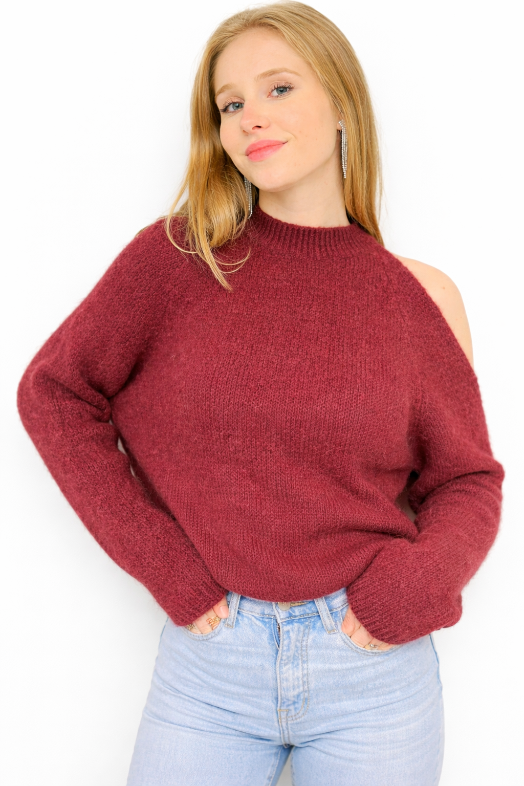 Trui Mila Open Shoulder – Mohair Knit