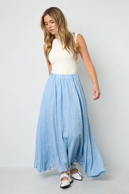 Woven Polyester Fiber Women's Maxi Skirt Casual Solid Color