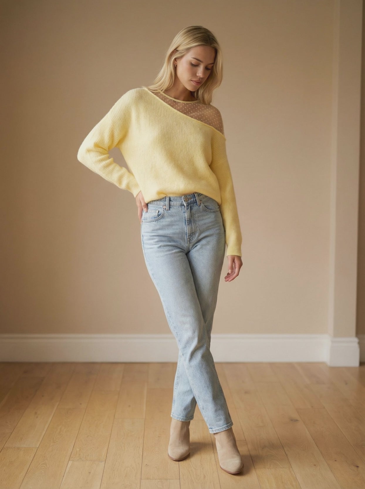 Trui Anna – Taille Unique | Goede Pasvorm met Transparant Detail